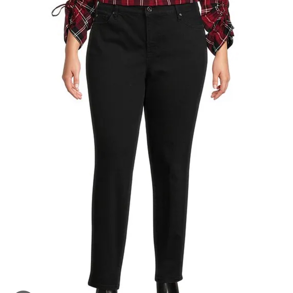 Code Bleu Plus Size Chelsea Mid Rise Slimming Straight Leg Jeans